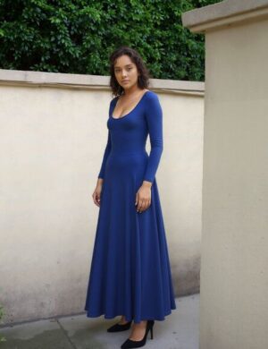 Ingoria AMELIA zeitloses Maxi-Wendekleid mit Taillenschnürung 3/4 Arm