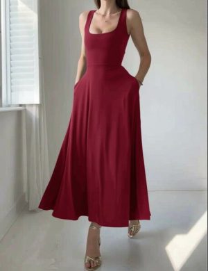 Ingoria AMELIA zeitloses Wendekleid mit Taillenschnürung in Maxi Länge