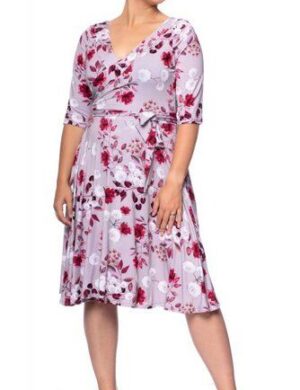 Ingoria AVA wendbares Wickelkleid Langarm-Arm mit schwingendem Rock (Print)