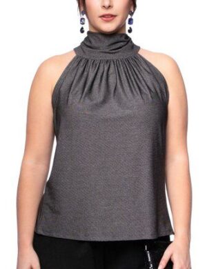 Ingoria COSMA Neckholder Blusentop mit Schluppe (Uni)