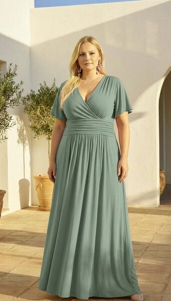 Ingoria PANDORA Maxikleid mit Schmetterlingsärmel Curvy ab Größe XXL (Uni) Ingoria PANDORA Maxikleid mit Schmetterlingsärmel Curvy ab Größe XXL (Uni)