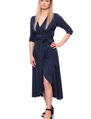 Ingoria WANDA Wickelkleid mit Schalkragen mit 3/4 Ärmel