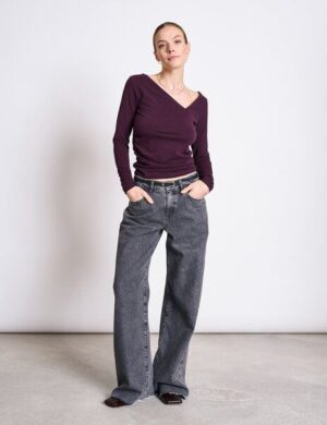 JAN N JUNE Asymmetrisches Longsleeve CASMA cherry