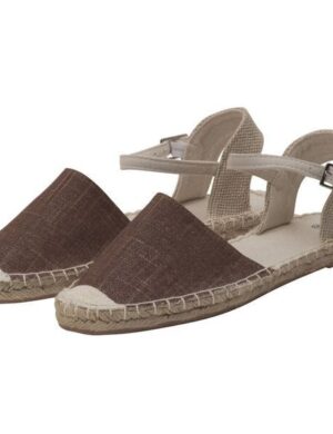 Japanwelt Espadrilles Damen Espadrilles Riemchen Canvas offen Slipper Sommersandalen