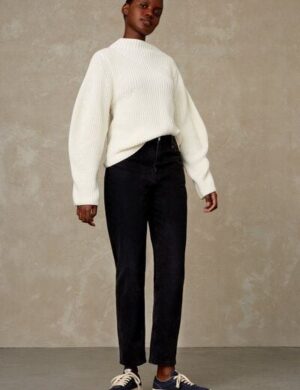 Kings Of Indigo Mom Jeans aus recycelter Baumwolle - Caroline Recycled Black Worn