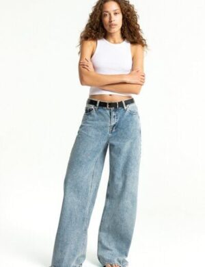 Kings Of Indigo TIY Blue Reef marble – Damenjeans mit weitem Bein