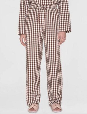 KnowledgeCotton Apparel Barrel High-Rise Seersucker Pants Chloe - aus Bio-Baumwolle