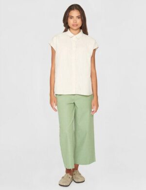 KnowledgeCotton Apparel Bluse – Sleevless shirt- aus einem Baumwolle/Leinen Mix