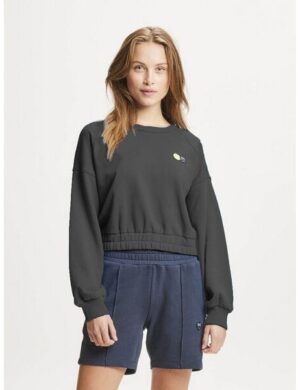 KnowledgeCotton Apparel Cropped Sweat Pullover KCA X SMILEY® aus Bio-Baumwolle