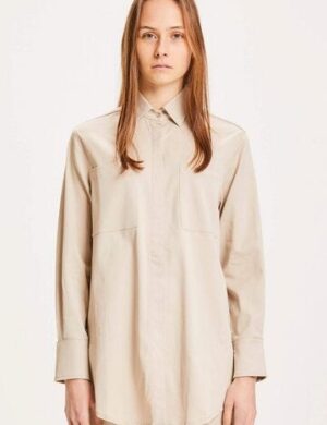 KnowledgeCotton Apparel Damen Workerbluse JUNIPER aus Tencel, Farbe Feather Gray