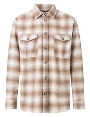KnowledgeCotton Apparel Herren Overshirt - FLANNEL LOOSE FIT CHECKERED SHIRT - GOTS