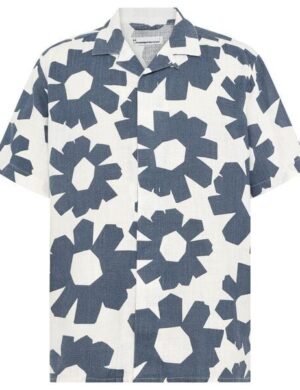 KnowledgeCotton Apparel Kurzarm-Hemd Relaxed Leinen-Mix