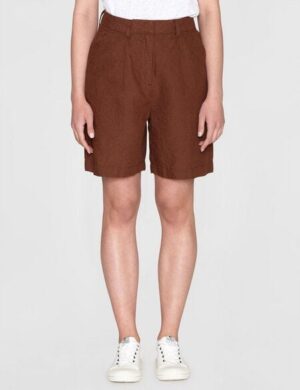 KnowledgeCotton Apparel Kurze Hose – POSEY Wide High-Rise – aus Leinen