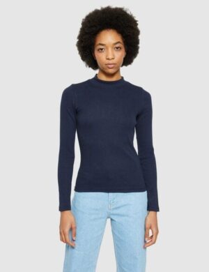 KnowledgeCotton Apparel Langarmshirt - Rib high neck long sleeved - aus Bio-Baumwolle