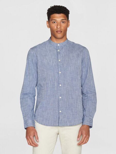 KnowledgeCotton Apparel Leinenhemd - Custom fit linen stand collar shirt KnowledgeCotton Apparel Leinenhemd - Custom fit linen stand collar shirt