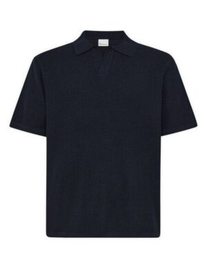 KnowledgeCotton Apparel Lockeres gestricktes Poloshirt aus Bio-Baumwolle