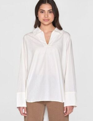 KNOWLEDGECOTTON APPAREL Loose A-Shape Chambray Shirt aus Bio-Baumwolle