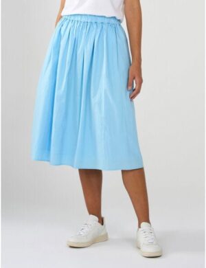 KnowledgeCotton Apparel Midirock - Poplin elastic waist skirt - aus Bio-Baumwolle
