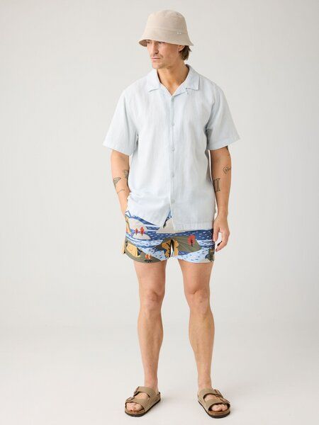 KnowledgeCotton Apparel Mittellange Badehose mit Prints aus recyceltem Polyester KnowledgeCotton Apparel Mittellange Badehose mit Prints aus recyceltem Polyester