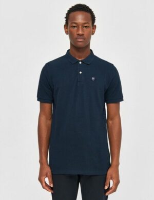 KnowledgeCotton Apparel Polo T-Shirt - Basic Badge - aus Bio-Baumwolle