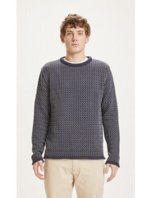 KnowledgeCotton Apparel Pullover VALLEY mit Muster aus Bio-Baumwolle