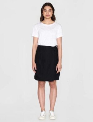 KnowledgeCotton Apparel Short Linen Wrap Skirt