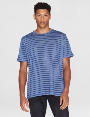 KnowledgeCotton Apparel T-Shirt - Regular Linen Striped - aus 100% biologischen Leinen