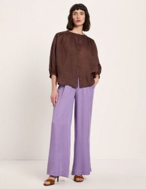 LANIUS Bluse mit Kräuseln aus Ramie