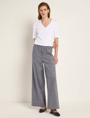 LANIUS Hose mit weitem Bein (GOTS) aus Bio-Baumwolle und Leinen