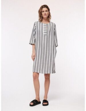 LANIUS Kaftankleid aus LENZING ECOVERO mit Leinen