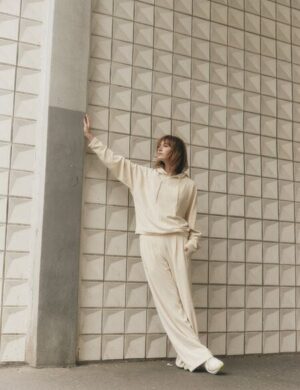 LANIUS Kapuzensweatshirt (GOTS) aus Bio-Baumwolle und recyceltem Polyester