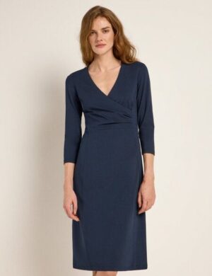 LANIUS Kleid in Wickelopik aus TENCEL Lyocell und Bio-Baumwolle