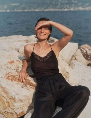 LANIUS Spitzentop aus TENCEL