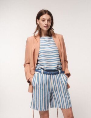 LANIUS Streifenshorts aus LENZING ECOVERO mit Leinen