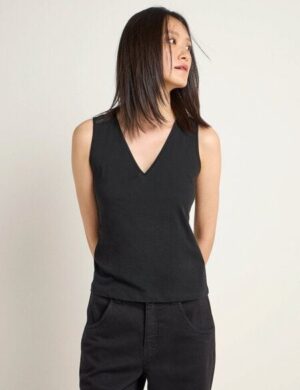 LANIUS Top mit Spitzeneinsatz aus Bio-Baumwolle