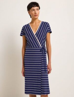 LANIUS Wickelkleid mit Streifen aus Bio-Baumwolle