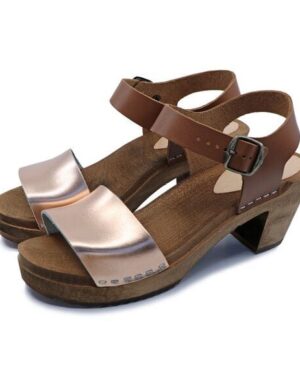 LEAH – schwedische Holz Clogs Sandale von me&myclogs – high mid heel