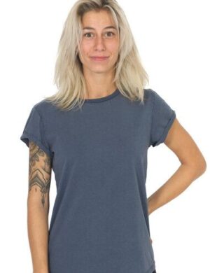 Life-Tree Shirt aus Biobaumwolle für Damen Basic Stone Washed Green/Red/Blue