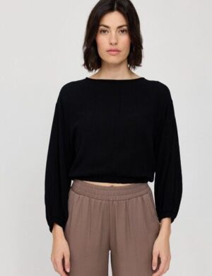 Mazine Langarm-Bluse Crinkle