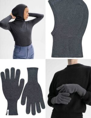 MELA Bundle Feinstrick Balaklava CHARVI + Strick Handschuhe RISHI