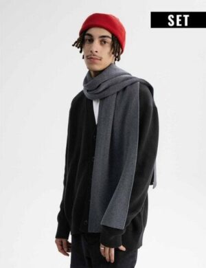 MELA Bundle Feinstrick Mütze HIMMAT + Jacquard Schal ASMEE