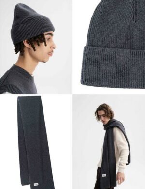 MELA Bundle Strickmütze KALI + Rippstrick Schal NAGNA