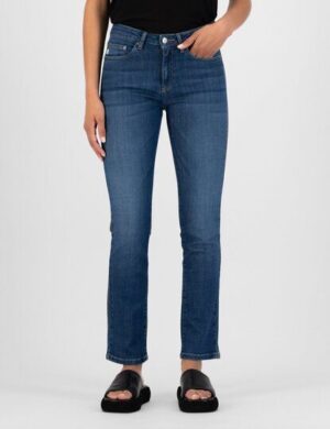 MUD Jeans Damen Jeans Faye Straight – Stone Indigo