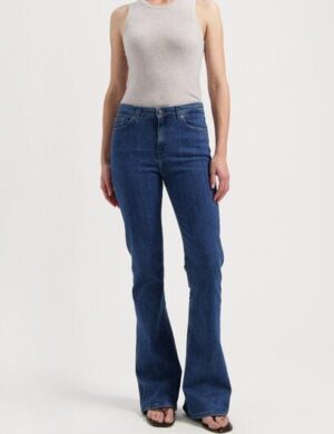 MUD Jeans Damen Jeans Flared Isy – Stone Indigo