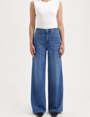 MUD Jeans Damen Jeans Sara High Loose Flow – Medium Vintage Stone