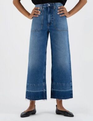 MUD Jeans Damen Jeans Sara Works Cropped – Medium Stone