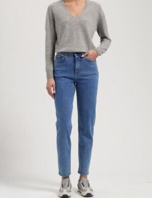 MUD Jeans Damen Jeans Tapered Mams – Stone Vintage