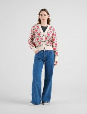 DEDICATED Cardigan Kanan Application Flower – Vanilla