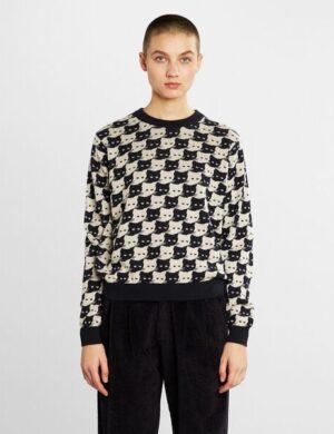 DEDICATED Damen Strickpullover Arendal Cats aus Biobaumwolle