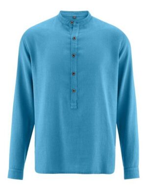HempAge Herren Hemd mit Stehkragen/Schlupfhemd Bio-Baumwolle/Hanf